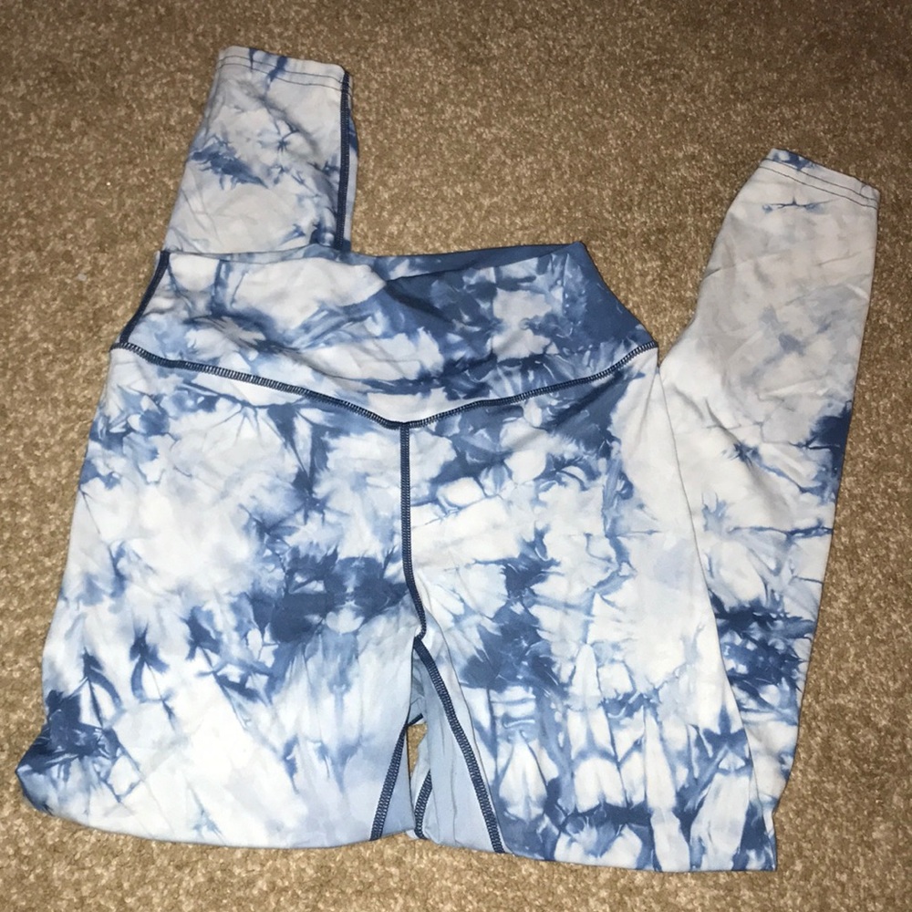 Blue tie dyed Balance Athletica leggings